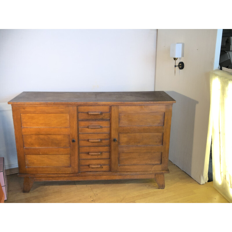 Vintage sideboard in light oak by René Gabriel