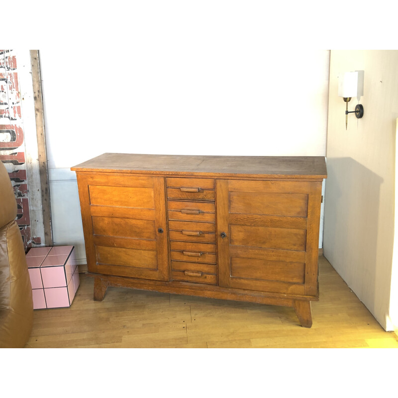 Vintage sideboard in light oak by René Gabriel