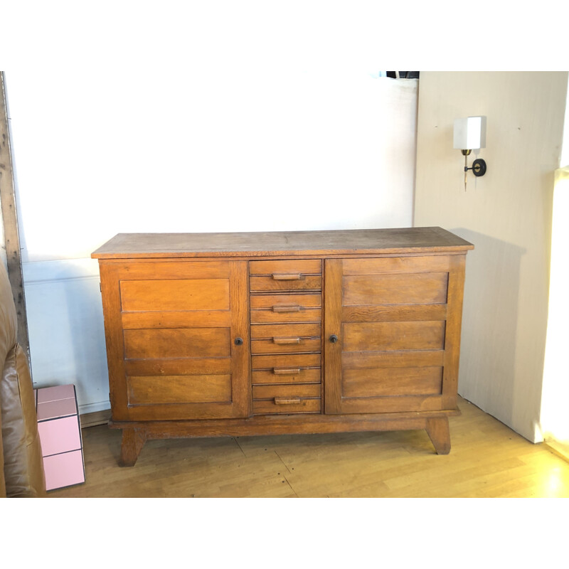 Vintage sideboard in light oak by René Gabriel