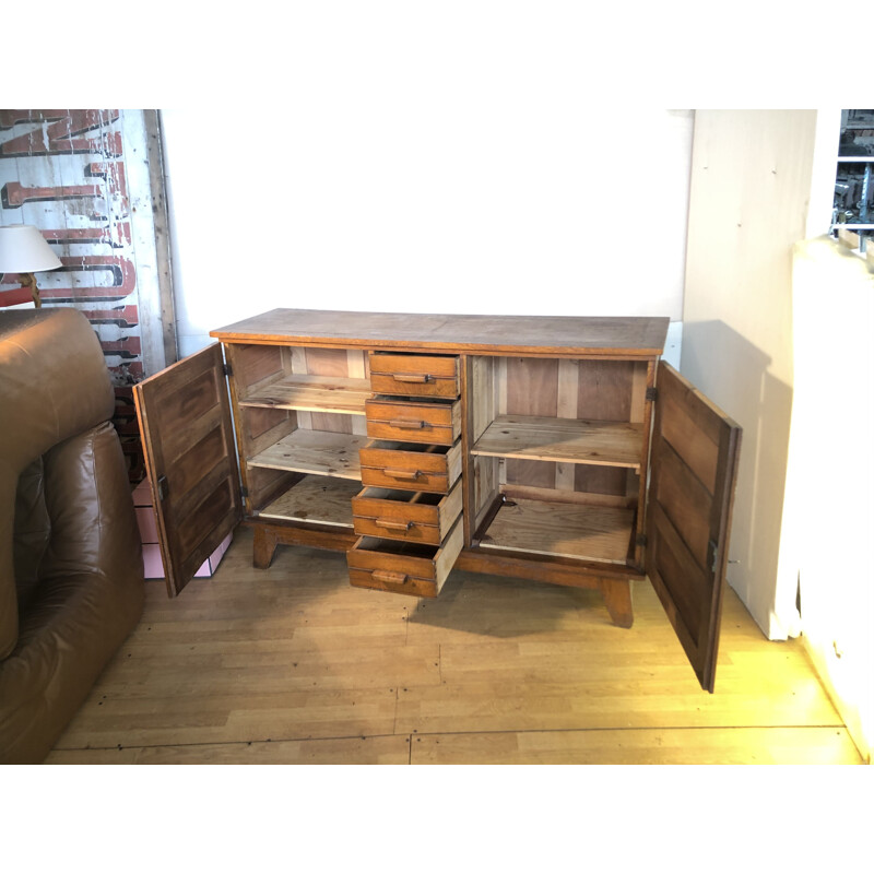 Vintage sideboard in light oak by René Gabriel