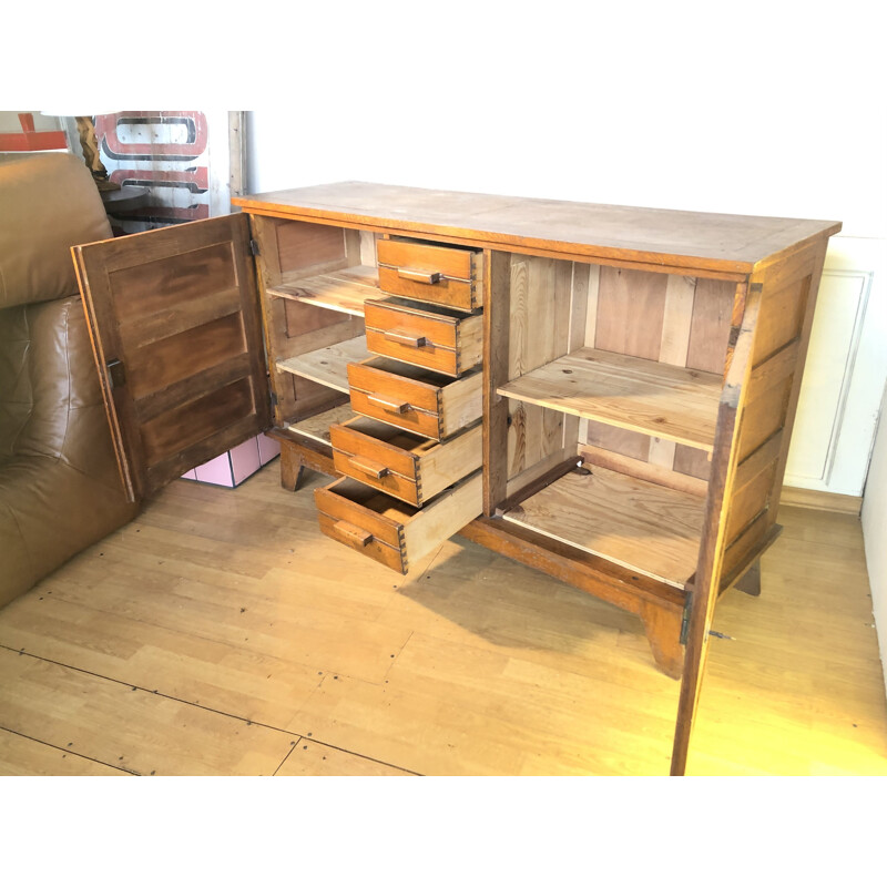 Vintage sideboard in light oak by René Gabriel