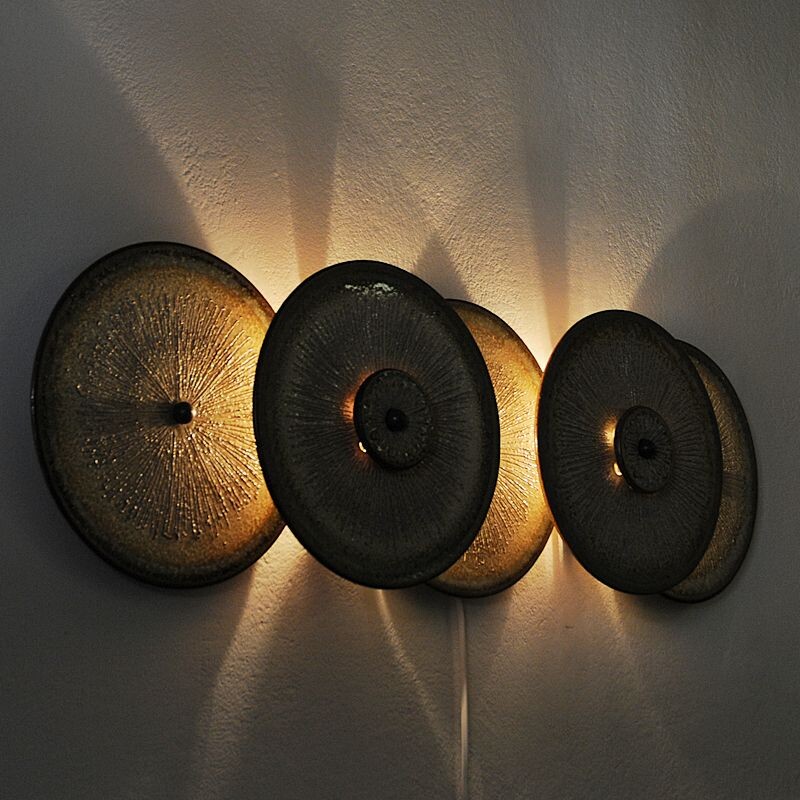 Danish vintage wall lamp sculpture by Backhausen-Brandborg for Søholm Keramik, Denmark 1960s