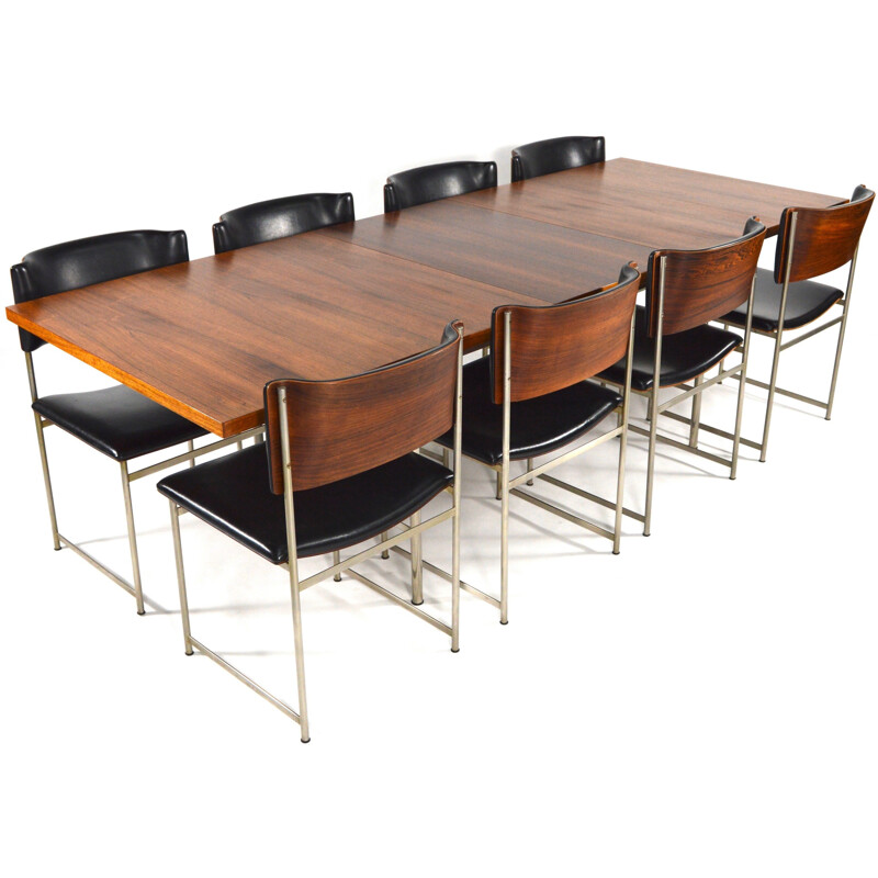 SM08 dining set in Rio rosewood, Cees BRAAKMAN - 1950s