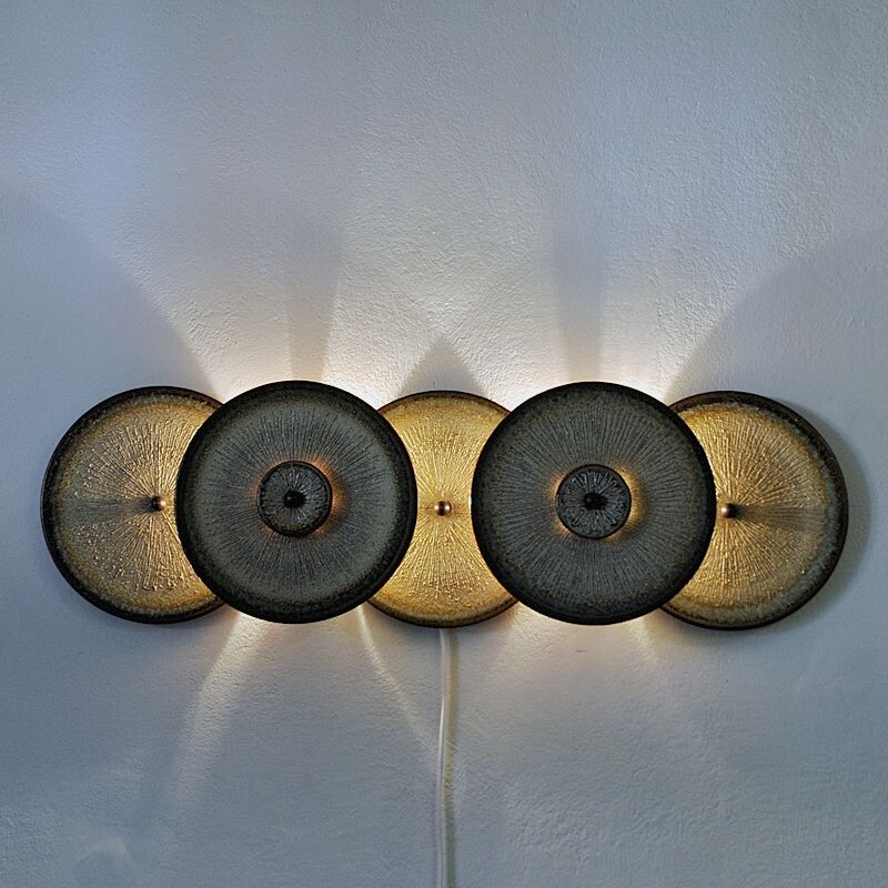 Danish vintage wall lamp sculpture by Backhausen-Brandborg for Søholm Keramik, Denmark 1960s