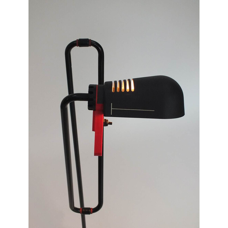 Vintage floor lamp black and red, 1980s