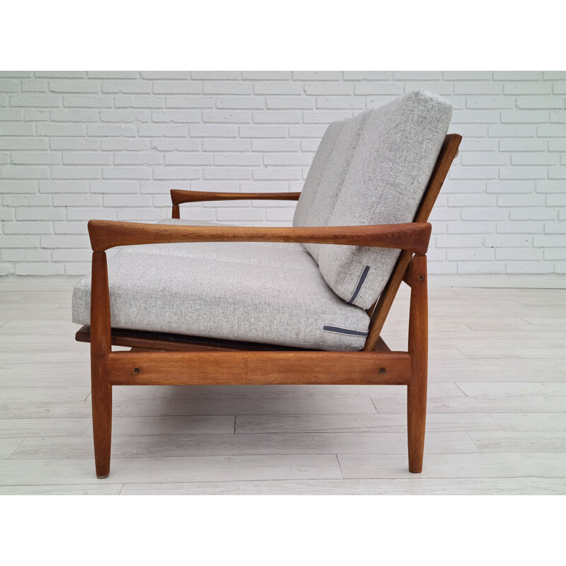 Danish vintage oakwood 3-seats sofa, 1960s