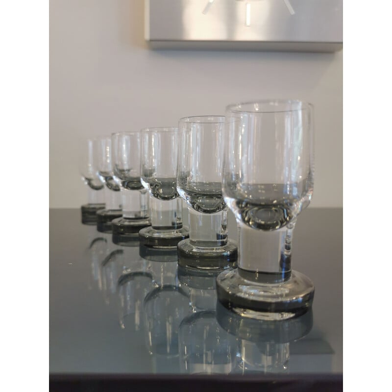 Set of 6 vintage liqueur or chupito glasses, 1970