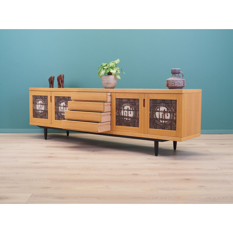 Vintage ashwood sideboard by Poul H. Poulsen for Gangsø Møbler, Denmark 1970s