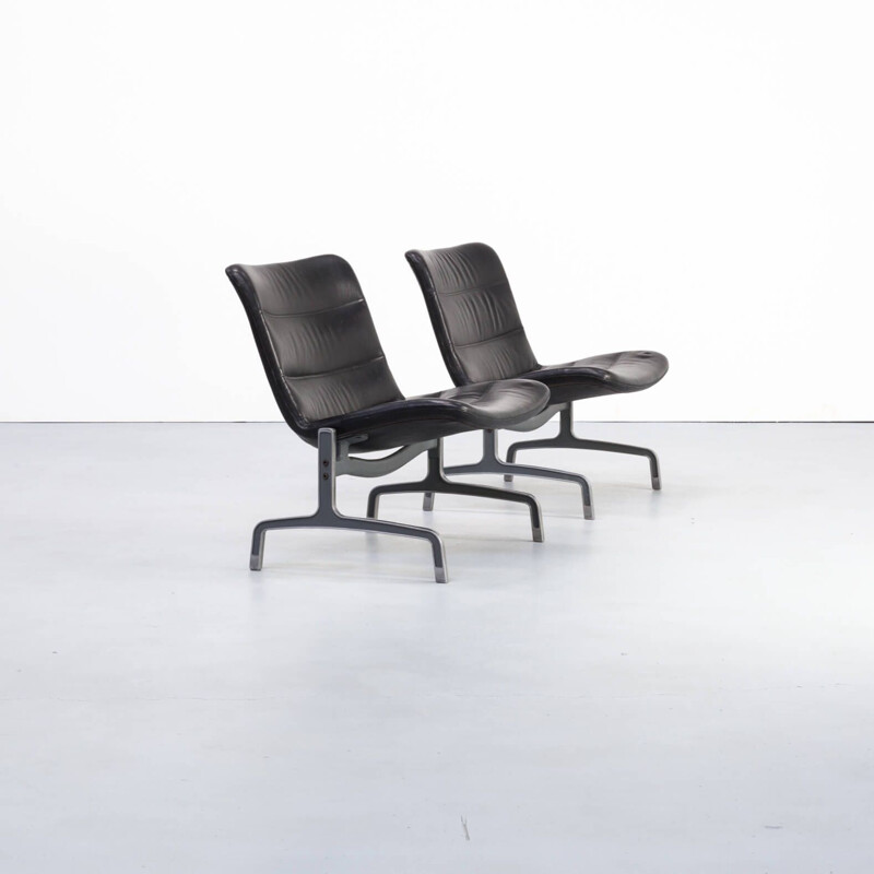 Pair of vintage serie 8000 armchairs by Jørgen Kastholm for Kusch & Co, 1970s