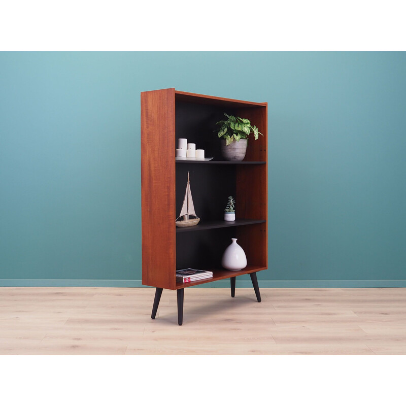 Vintage dark teak bookcase, Denmark 1970