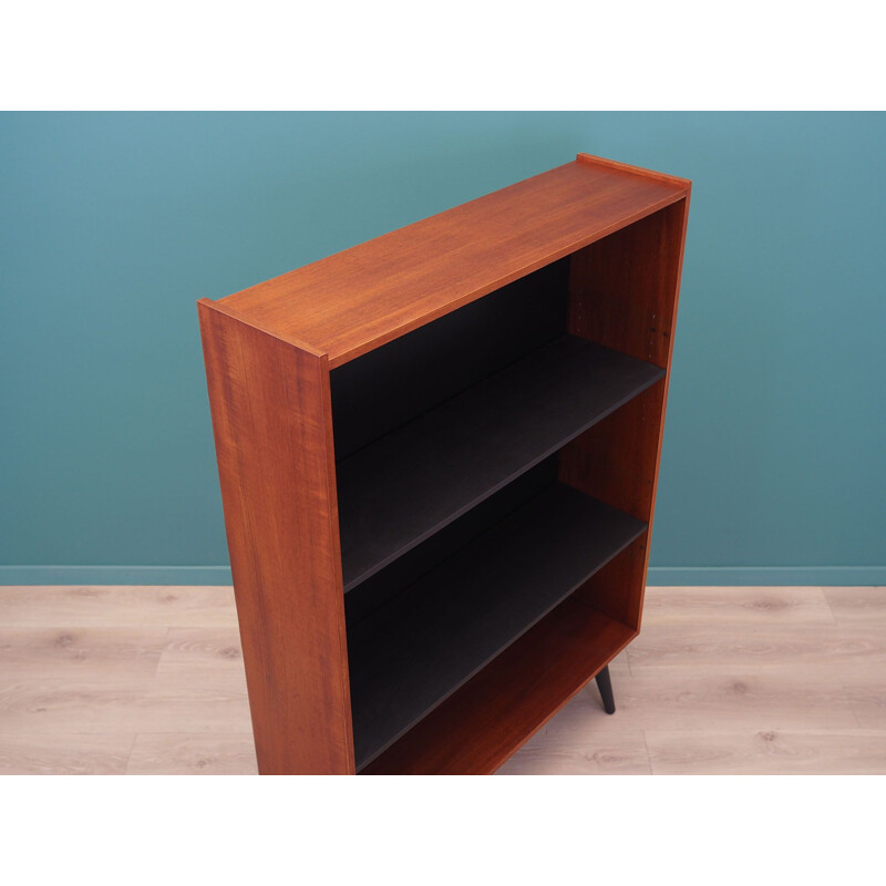 Vintage dark teak bookcase, Denmark 1970