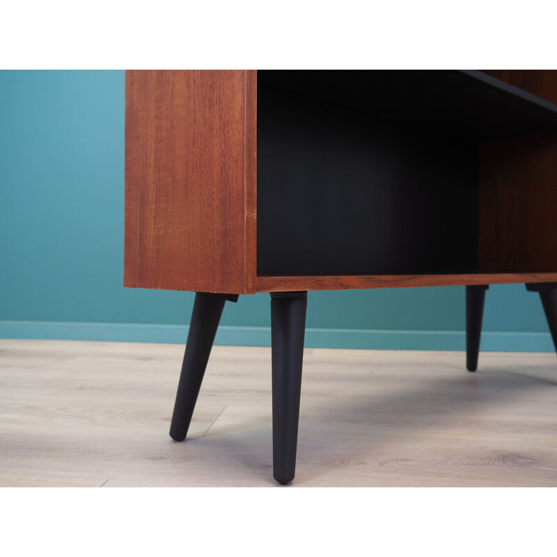 Vintage dark teak bookcase, Denmark 1970