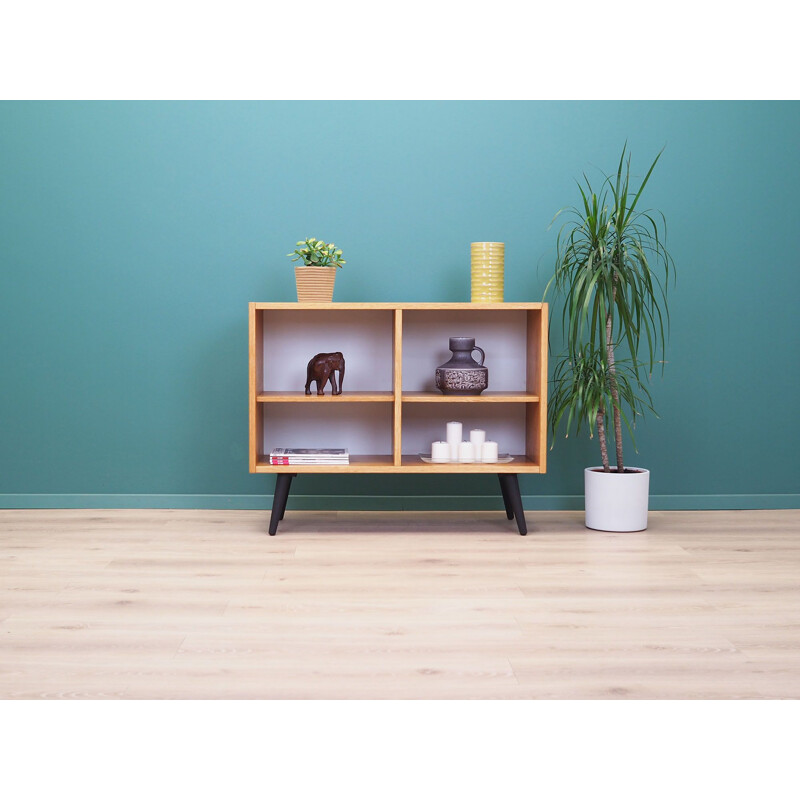 Vintage ashy bookcase in solid wood, Denmark 1970