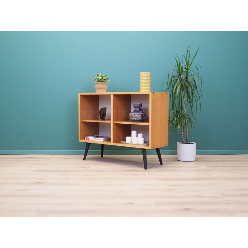 Vintage ashy bookcase in solid wood, Denmark 1970