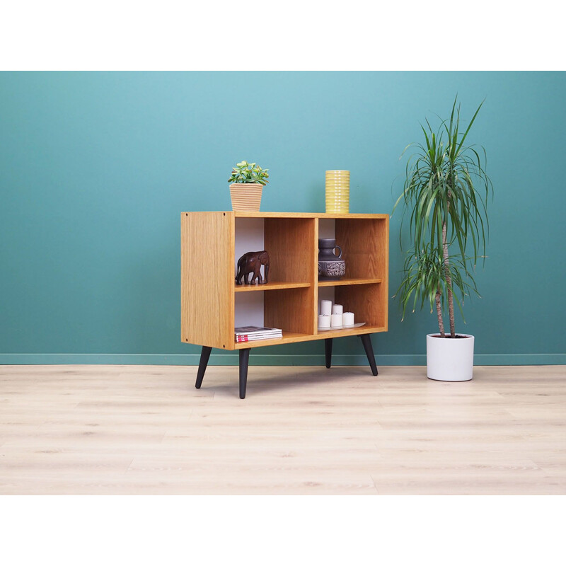 Vintage ashy bookcase in solid wood, Denmark 1970
