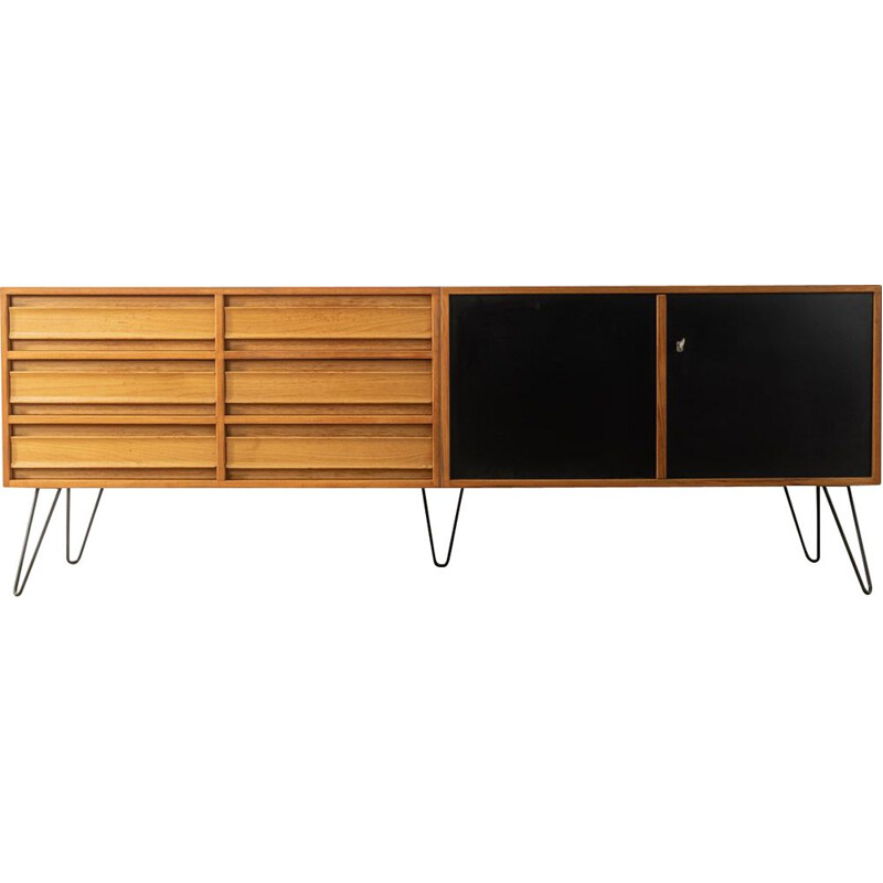 Mid century teak and black formica sideboard, Denmark 1960s