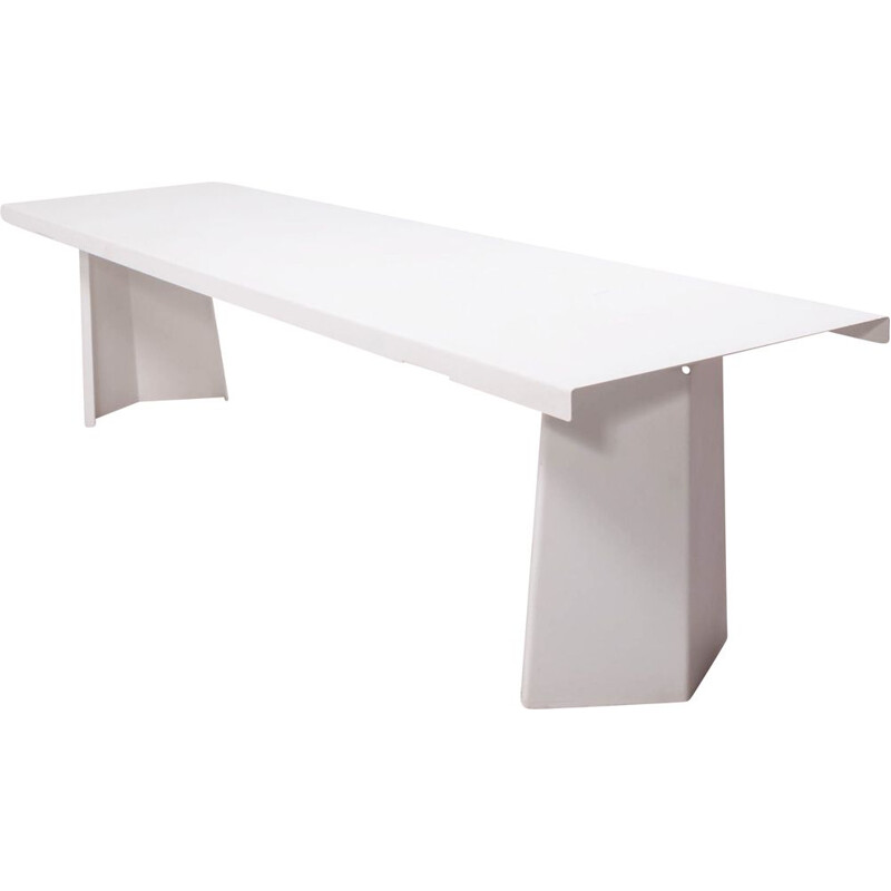 Modern industrial white pallas dining table by Konstantin Grcic for ClassiCon