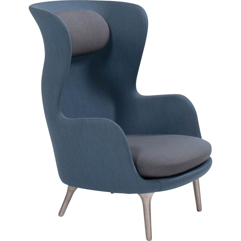 Sillón vintage RO azul y gris de Jaime Hayon para Fritz Hansen