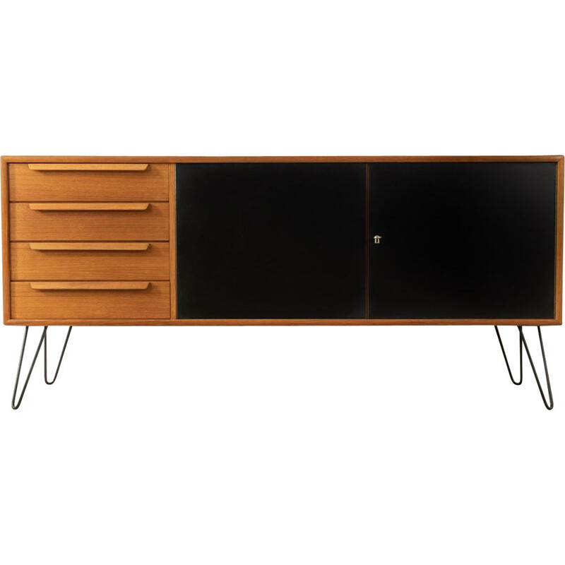 Vintage teak and black formica sideboard by WK Möbel, Germany 1960