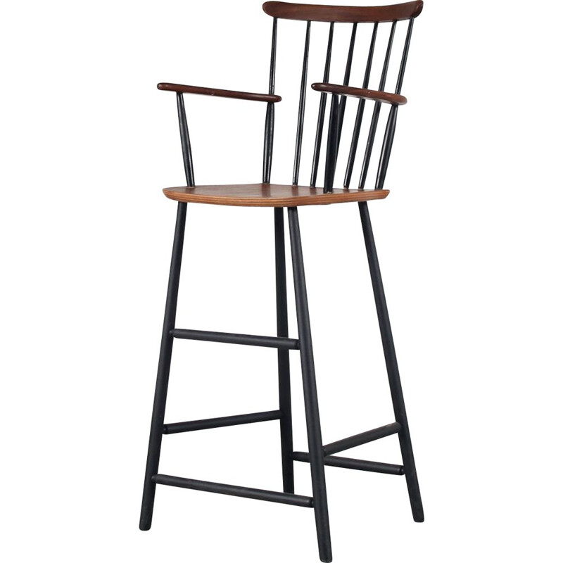 Vintage bar stool with armrests, 1960