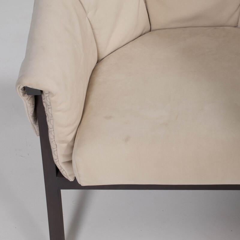 Mid century Okumi cream leather armchair by Studio Catoir for Ligne Roset, 2012