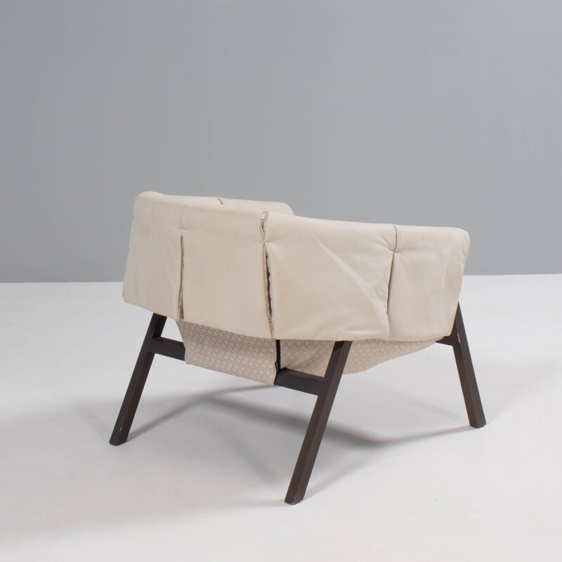 Vintage Okumi fauteuil in crèmeleer van Studio Catoir voor Ligne Roset, 2012