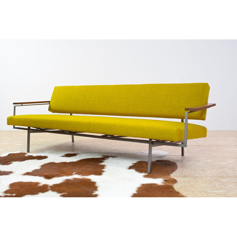 Lotus 75 vintage sofa in yellow fabric by Rob Parry, 1950s