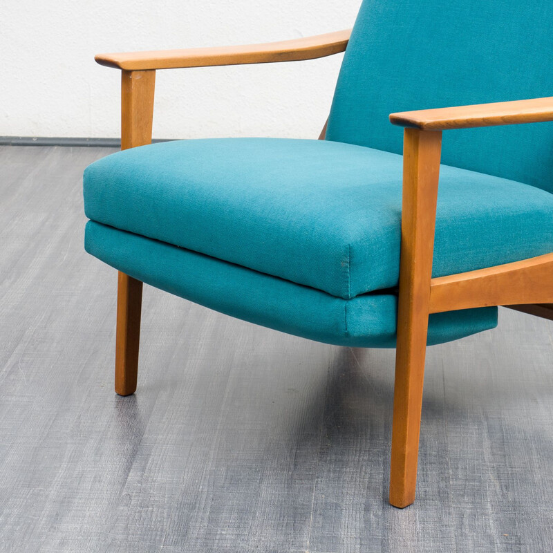 Vintage wing armchair with folding legs, 1960s