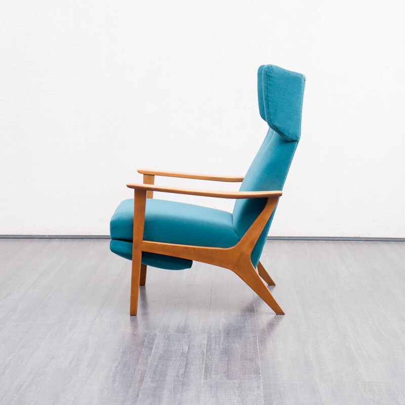 Vintage wing armchair with folding legs, 1960s