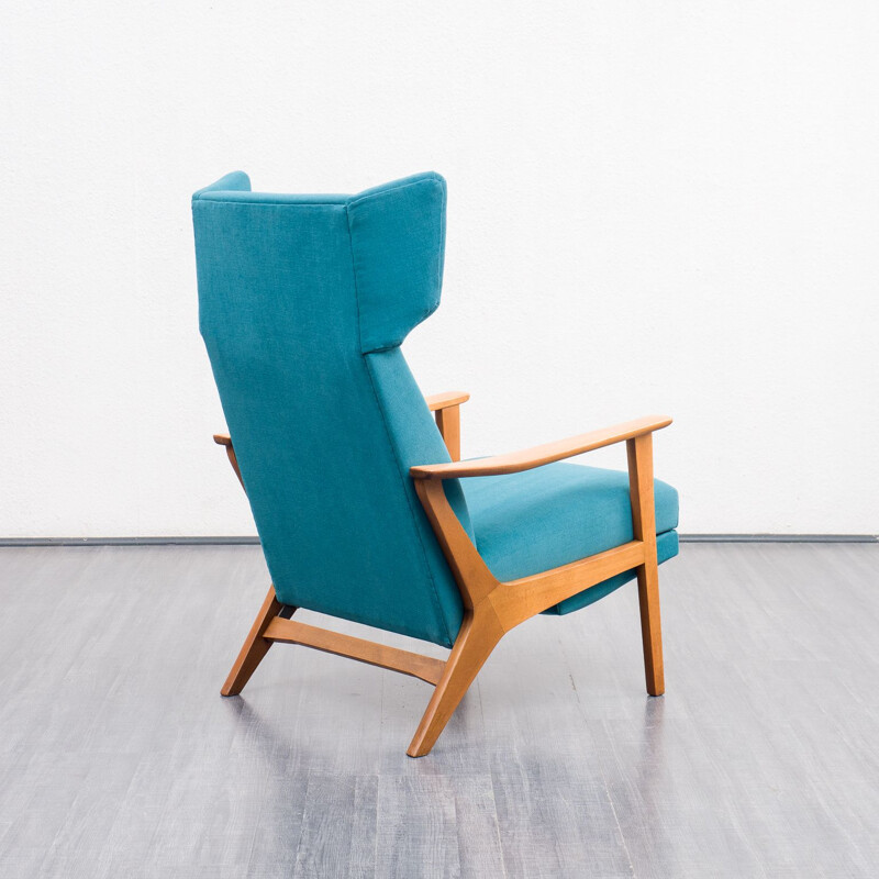 Vintage wing armchair with folding legs, 1960s