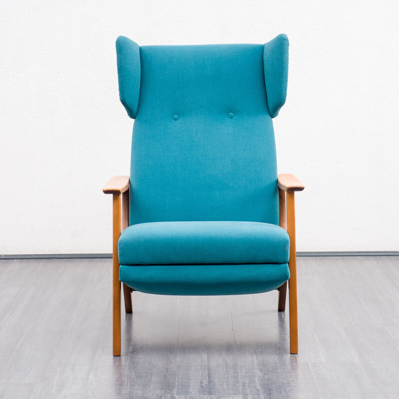 Vintage wing armchair with folding legs, 1960s