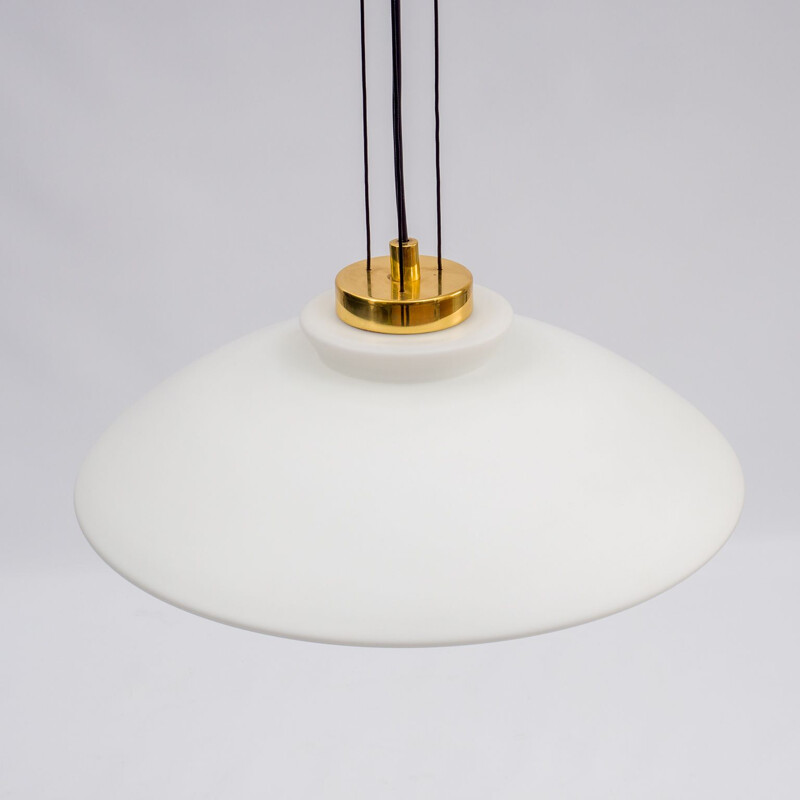 Vintage opal glass pendant lamp by Peill & Putzler, 1970s