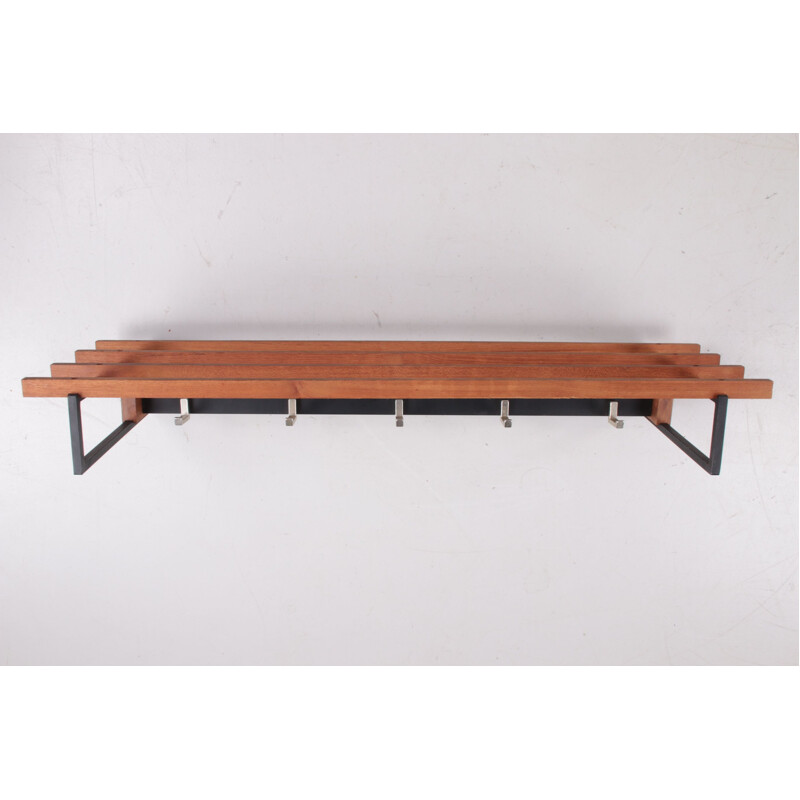 Scandinavian vintage wall coat rack, Denmark 1950s