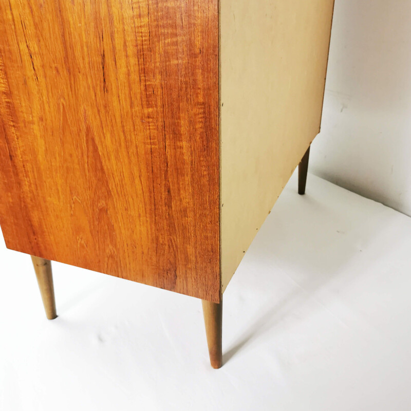 Teak mid century chest of drawers with 6 pull-out drawers, Denmark 1960s