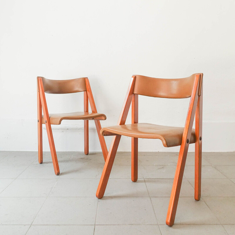 Set of 8 vintage chairs model Noruega by Gastão Machado for Móveis Olaio, Portugal 1978