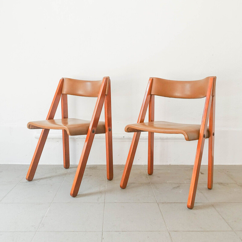 Set of 8 vintage chairs model Noruega by Gastão Machado for Móveis Olaio, Portugal 1978