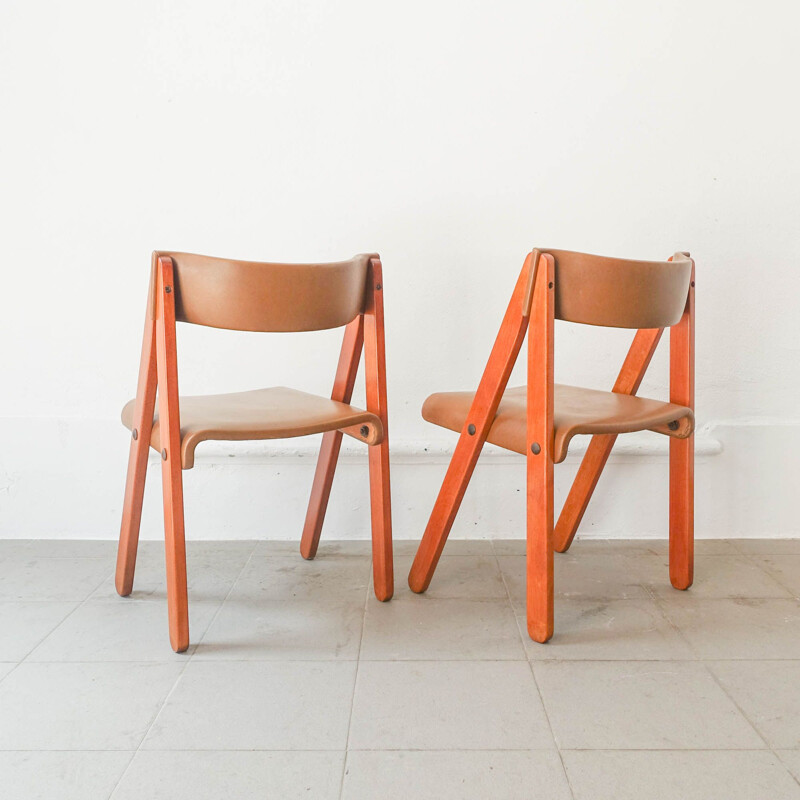 Set of 8 vintage chairs model Noruega by Gastão Machado for Móveis Olaio, Portugal 1978