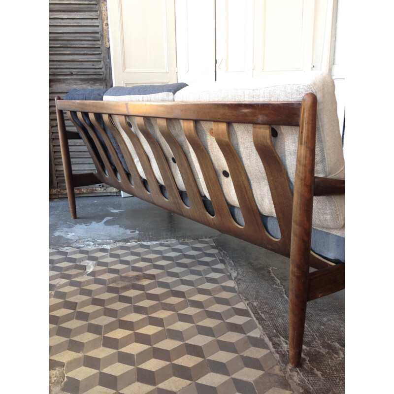 Scandinavian bench 3 seats in teak - 1950s