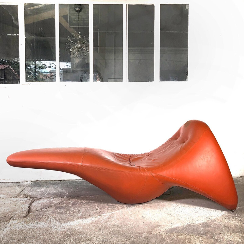 Vintage TV-Relax leather lounge chair by Luigi Colani, 1968