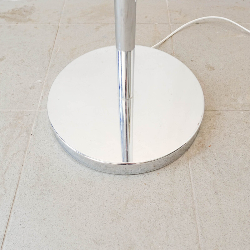 Vintage tubular chrome-plated metal floor lamp by Gaetano Sciolari, Italy 1970