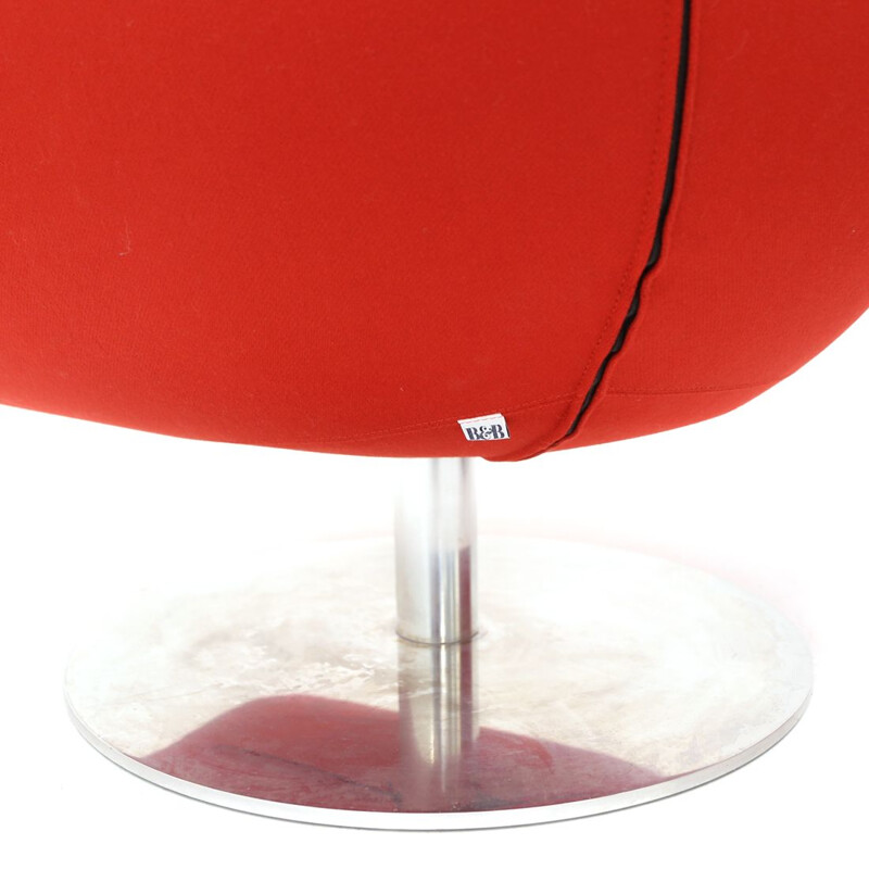 Paire de fauteuils vintage "Tulip" en tissu rouge de Jeffrey Bernett pour B&B Italia, 2000