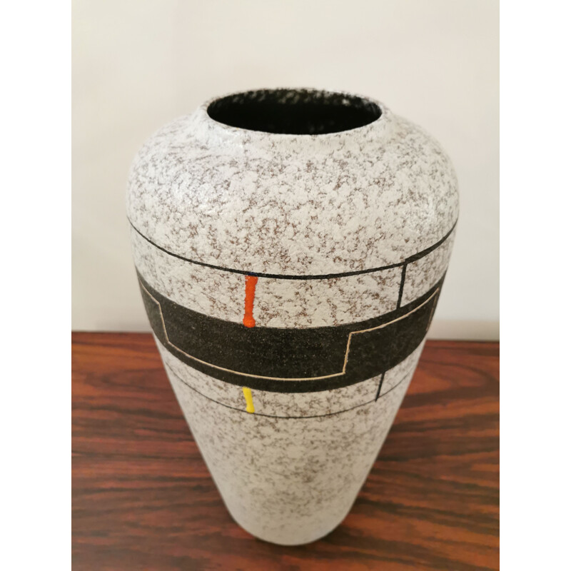 Vintage XXL ceramic vase with geometric pattern, 1960