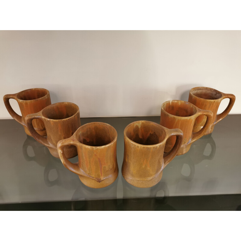 Vintage stoneware orangeade set, 1970