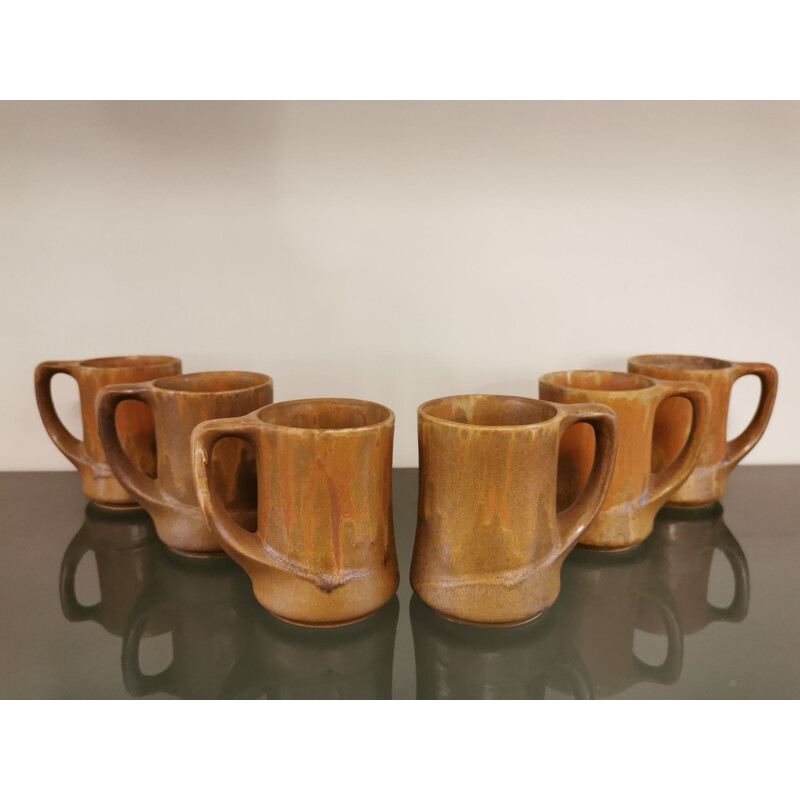 Vintage stoneware orangeade set, 1970