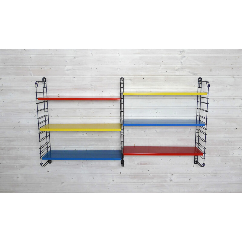 Multicolored Tomado metal shelves, Adrian DEKKER - 1953 