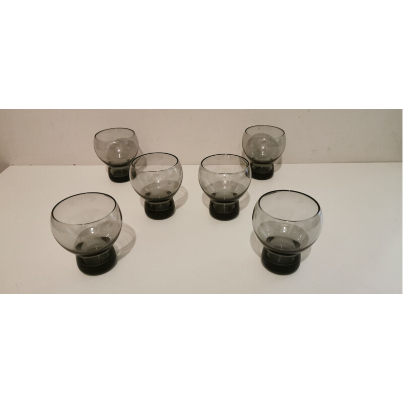 Vintage blown glass service consisting of a pitcher and 6 ball glasses, 1970