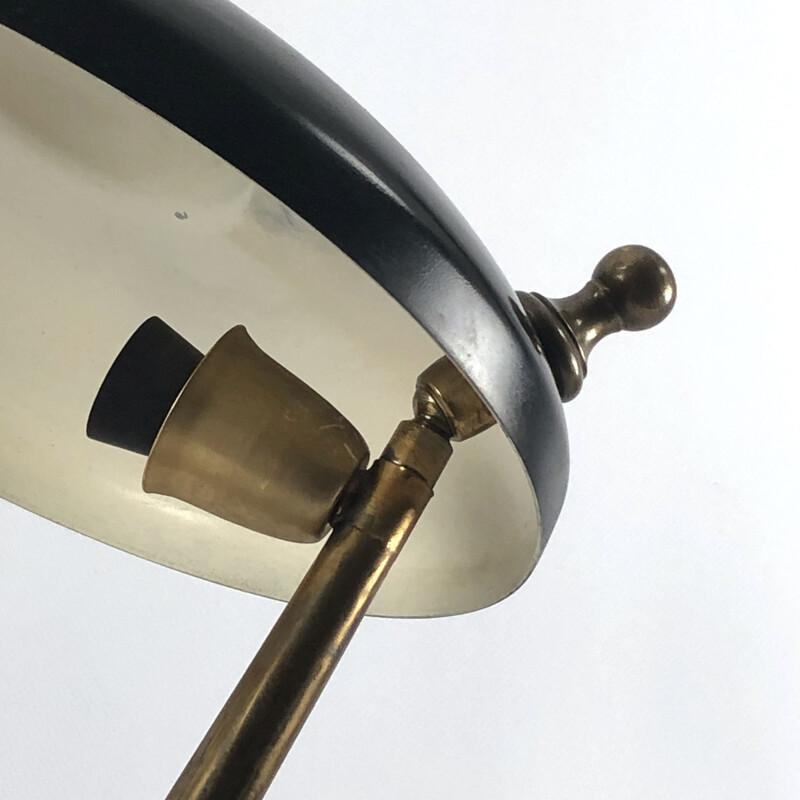 Vintage lamp with two joints in brass and lacquer by Lumi Milano, 1950