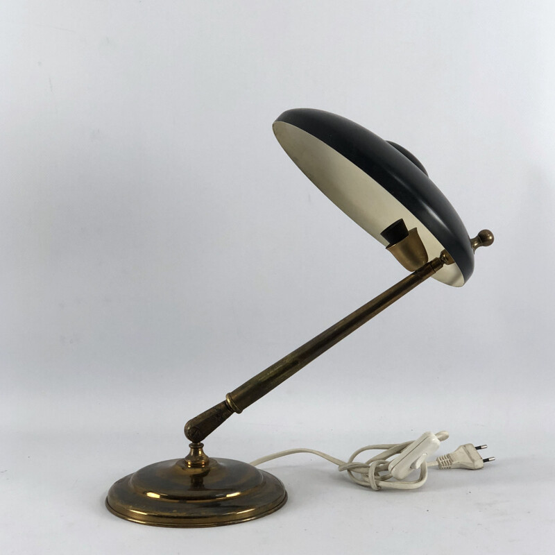 Vintage-Lampe mit zwei Gelenken aus Messing und Lack von Lumi Milano, 1950
