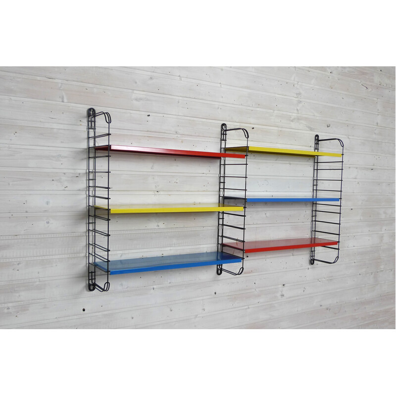 Multicolored Tomado metal shelves, Adrian DEKKER - 1953 