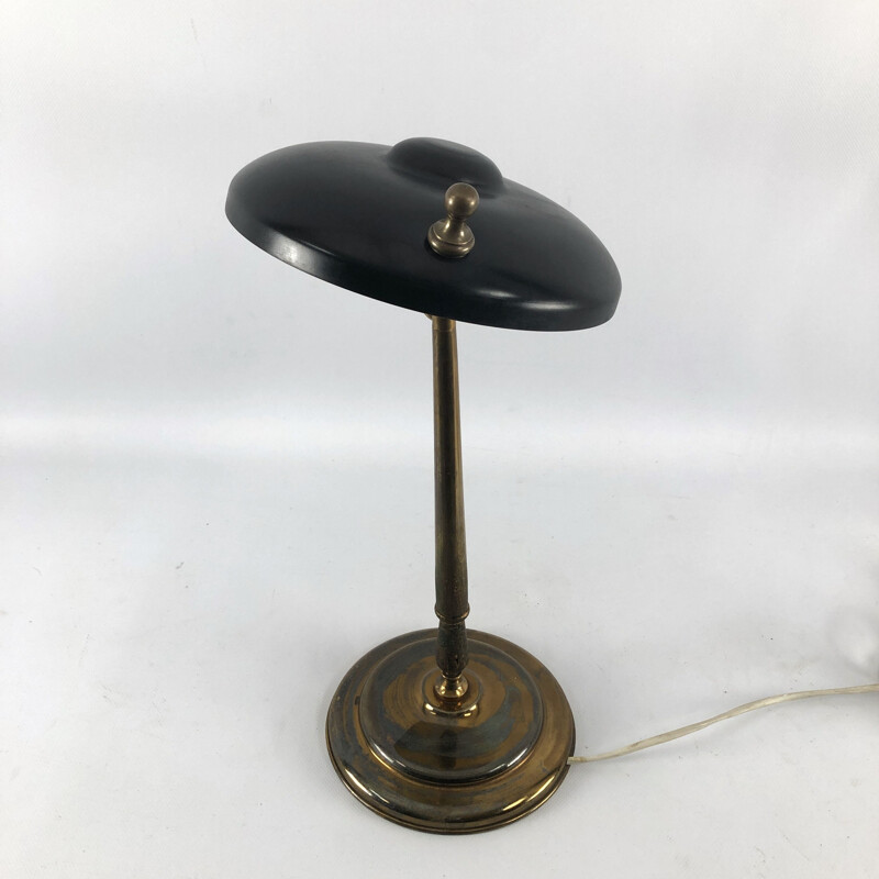 Vintage lamp with two joints in brass and lacquer by Lumi Milano, 1950